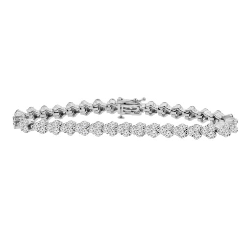 8.51 ct Ladies Round Cut Diamond Tennis Bracelet in 14 kt White Gold 